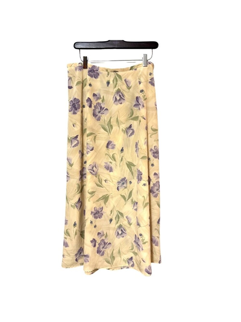 Vtg Judy Smith Classics Floral Yellow Maxi Skirt 16 coquette spring cottage